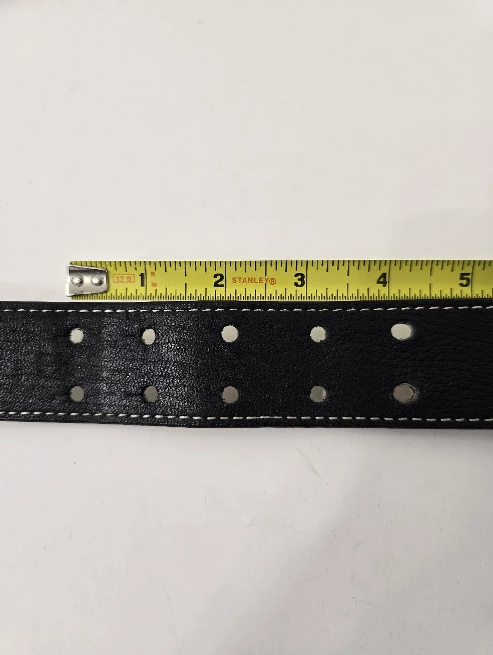 Talbots Pebbled Leather Wide Push Button Square Rectangle Buckle Belt Black Sz S